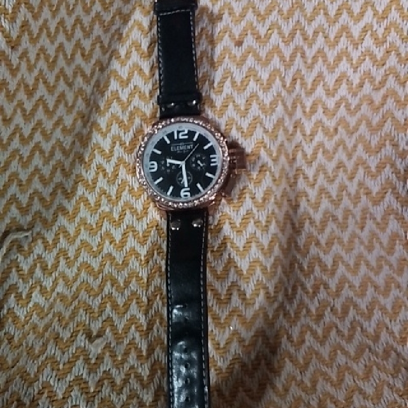 Element Black Dial Watch With Rose Gold Bezel